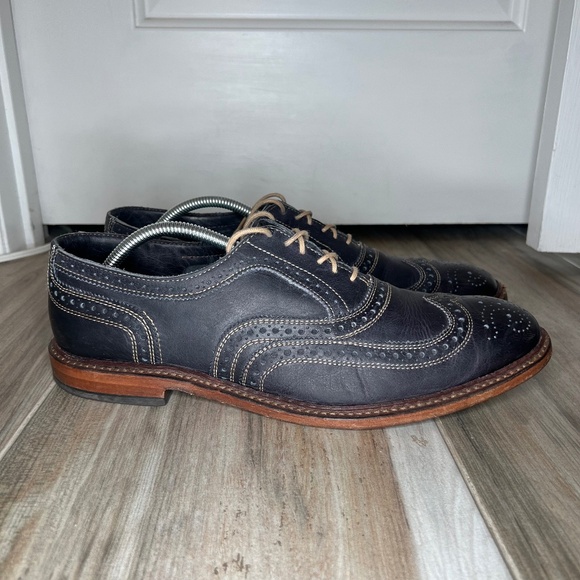 Allen Edmonds Neumok Made in USA Navy Blue Leather Oxford Wingtip Mens Shoes 11D